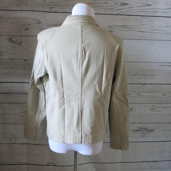 Eileen Fisher Button Down Long Sleeve Padded Shoulder Jacket - Size Petite Large - Picture 3 of 5